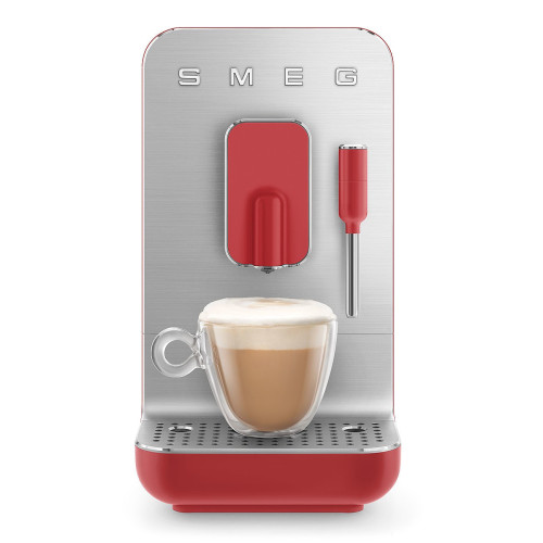 SMEG - Automatyczny ekspres do kawy ze spieniaczem , czerwont BCC02BLMEU
