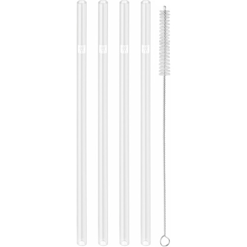 Zwilling - zestaw 4 słomek prostych białe