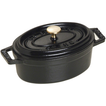Staub - mini garnek żeliwny owalny 250 ml, czarny