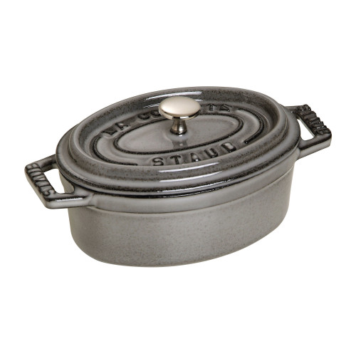 Staub - mini garnek żeliwny owalny 250 ml, grafitowy
