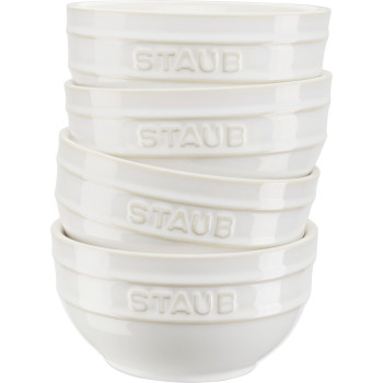 Staub - zestaw 4 misek okrągłych 12 cm, kość słoniowa