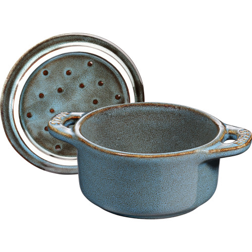 Staub - 4x Mini Cocotte okrągły 10 cm, antyczny turkusowy