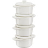 Staub - 4x Mini Cocotte okrągły 10 cm, kość słoniowa