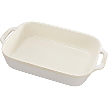 Staub - zestaw 3 półmisków prostokątnych, biały