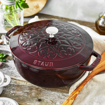 Staub - garnek żeliwny okrągły lilia 3.5 ltr, grenadynowy