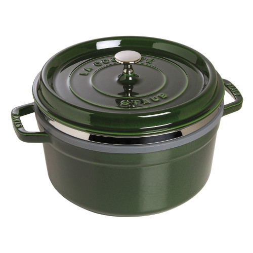 Staub - garnek żeliwny okrągły z wkładem 5.2 ltr, zielony