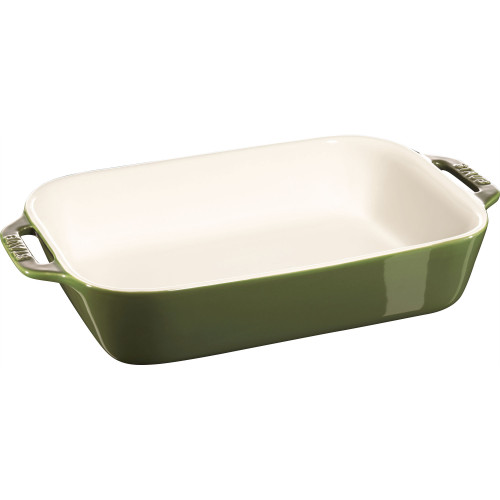 Staub - prostokątny półmisek ceramiczny 2.4 ltr, zielony