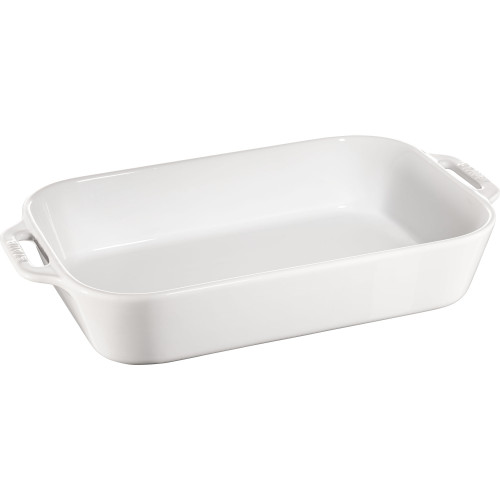 Staub - prostokątny półmisek ceramiczny 4.5 ltr, biały