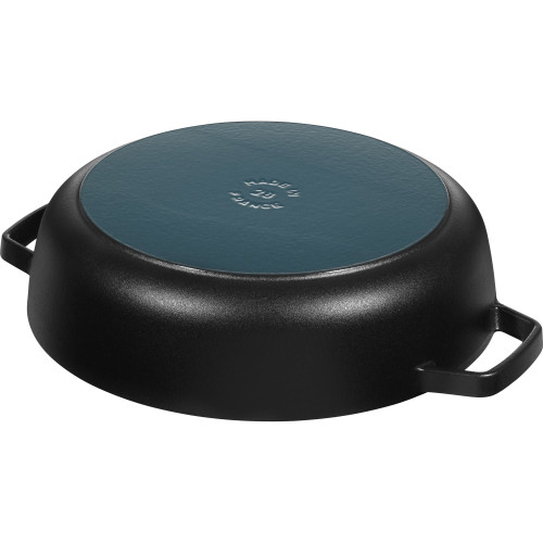 Staub - żeliwna patelnia do duszenia z pokrywką 24 cm, czarny