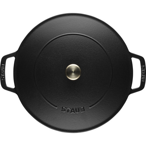 Staub - żeliwna patelnia do duszenia z pokrywką 24 cm, czarny