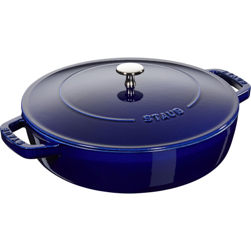 Staub - żeliwna patelnia do duszenia z pokrywką 28 cm, niebieski