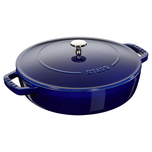 Staub - żeliwna patelnia do duszenia z pokrywką 24 cm, niebieski