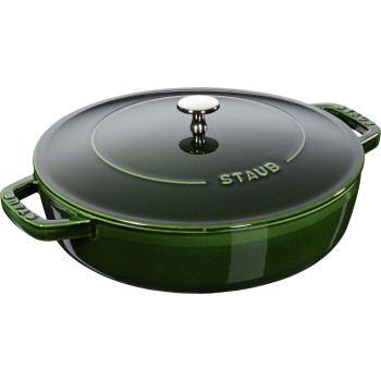 Staub - żeliwna patelnia do duszenia z pokrywką 28 cm, zielony