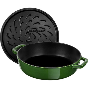 Staub - żeliwna patelnia do duszenia z pokrywką 28 cm, zielony