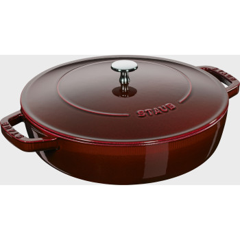 Staub - żeliwna patelnia do duszenia z pokrywką 24 cm, grenadynowy