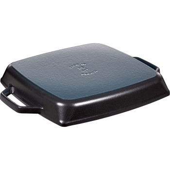 Staub - kwadratowa patelnia żeliwna grillowa z dwoma uchwytami 28 cm, czarny