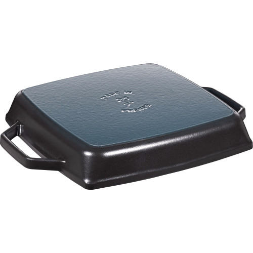 Staub - kwadratowa patelnia żeliwna grillowa z dwoma uchwytami 23 cm, czarny