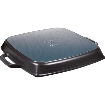 Staub - kwadratowa patelnia żeliwna grillowa z dwoma uchwytami 33 cm, czarny