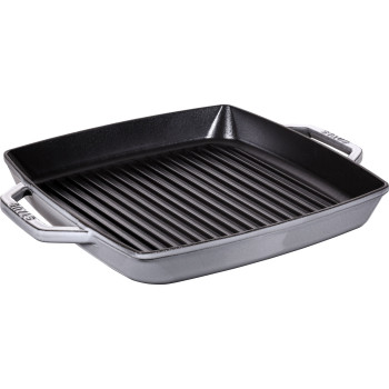 Staub - kwadratowa patelnia żeliwna grillowa z dwoma uchwytami 33 cm, grafitowy