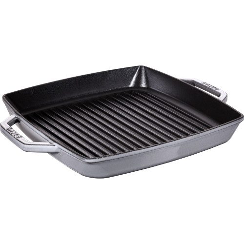 Staub - kwadratowa patelnia żeliwna grillowa z dwoma uchwytami 33 cm, grafitowy