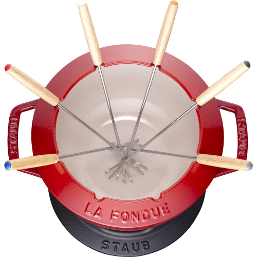 Staub - zestaw do fondue 18 cm, czerwony