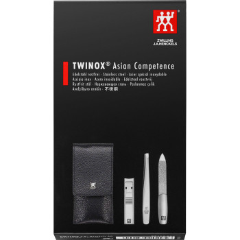 Zwilling - zestaw do manicure - czarne skórzane etui, 3 elementy