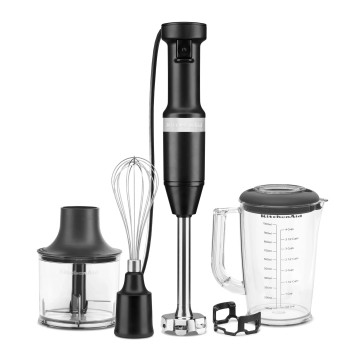 KitchenAid - Blender ręczny z akcesoriami 5KHBV83EBM czarny mat
