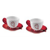 Guzzini - Love - Zestaw dwóch filiżanek cappucino z łyżeczką