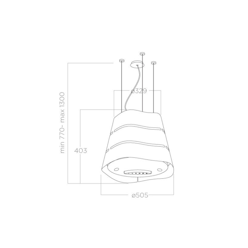 Okap wyspowy ELICA WAVE UX BL MAT/F/51