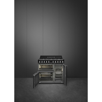 Smeg Kuchnia wolnost., 90cm, Victoria, czarny TR93BL