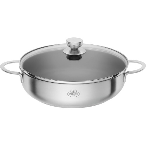 Ballarini - Patelnia głęboka non-stick z 2 uchwytami i pokrywką Ballarini Ancona - 28 cm