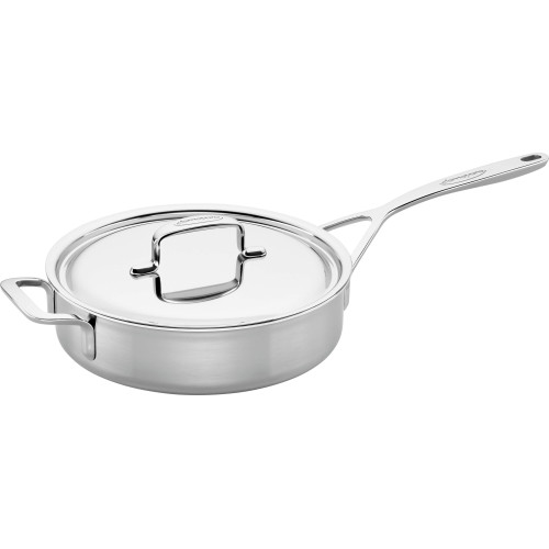 Demeyere - Patelnia sauté z 2 uchwytami i pokrywką Demeyere 5-Plus - 24 cm