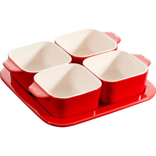 Staub - Zestaw do przystawek Staub, 5 elementów - 500 ml, Czerwony