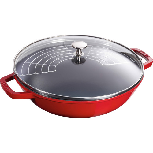 Staub - Wok żeliwny z pokrywką Staub - 30 cm, Czerwony