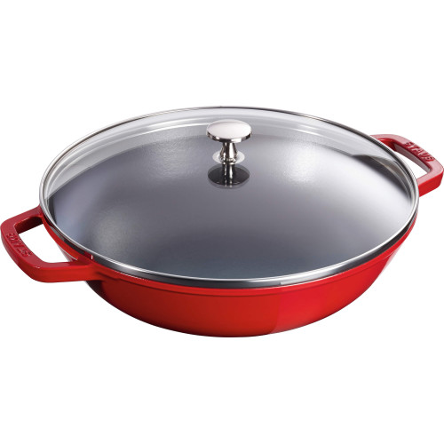Staub - Wok żeliwny z pokrywką Staub - 30 cm, Czerwony