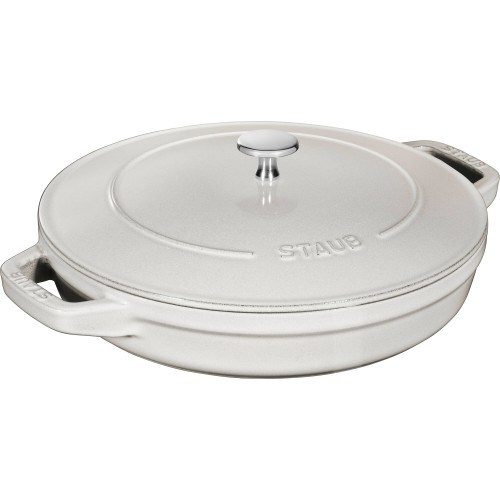 Staub - Zestaw 2 naczyń żeliwnych z pokrywką Staub - 24 cm, Biała trufla