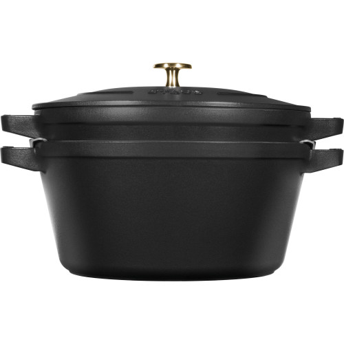 Staub - Zestaw 2 naczyń żeliwnych z pokrywką Staub - 24 cm, Czarny