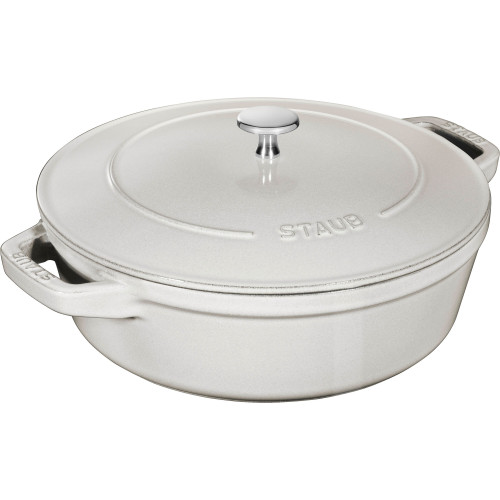 Staub - Zestaw 3 naczyń żeliwnych z pokrywką Staub - 24 cm, Biała trufla