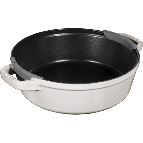 Staub - Zestaw 3 naczyń żeliwnych z pokrywką Staub - 24 cm, Biała trufla