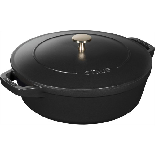 Staub - Zestaw 3 naczyń żeliwnych z pokrywką Staub - 24 cm, Czarny