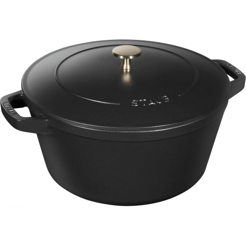 Staub - Zestaw 3 naczyń żeliwnych z pokrywką Staub - 24 cm, Czarny