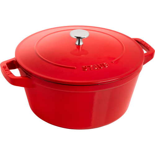 Staub - Zestaw 3 naczyń żeliwnych z pokrywką Staub - 24 cm, Czerwony