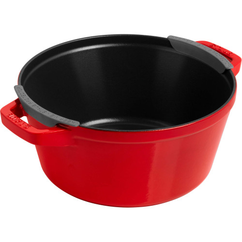 Staub - Zestaw 3 naczyń żeliwnych z pokrywką Staub - 24 cm, Czerwony