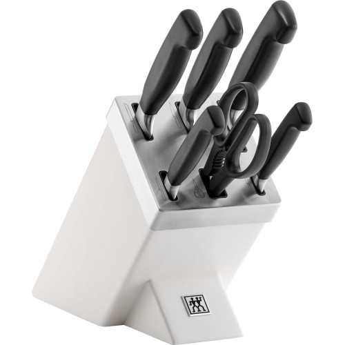 Zwilling - Zestaw 5 noży w bloku samoostrzącym Zwilling Four Star - Biały