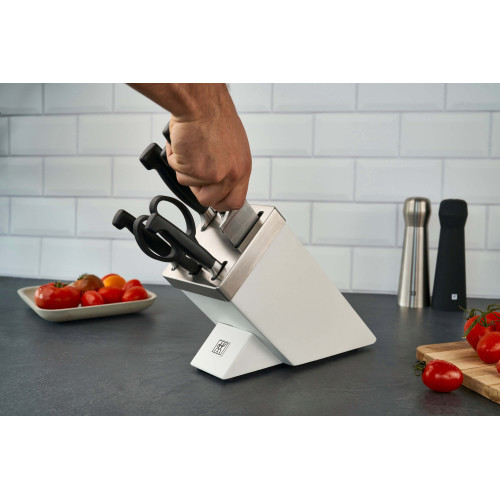 Zwilling - Zestaw 5 noży w bloku samoostrzącym Zwilling Four Star - Biały