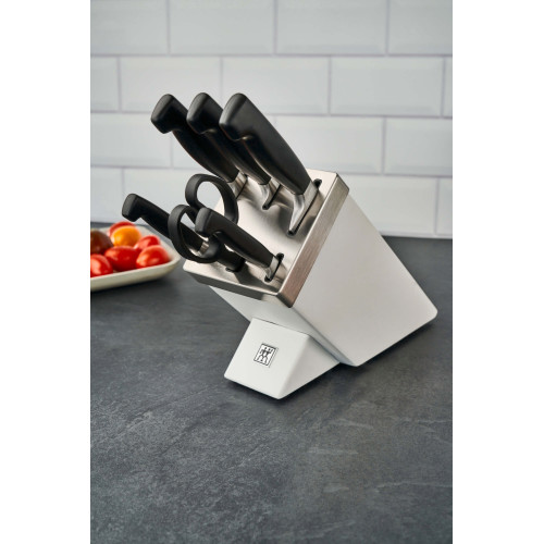 Zwilling - Zestaw 5 noży w bloku samoostrzącym Zwilling Four Star - Biały