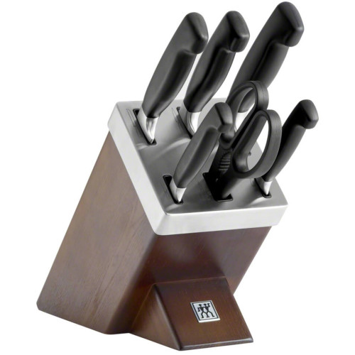 Zwilling - Zestaw 5 noży w bloku samoostrzącym Zwilling Four Star - Brązowy