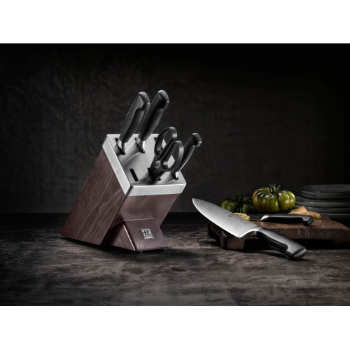 Zwilling - Zestaw 5 noży w bloku samoostrzącym Zwilling Four Star - Brązowy