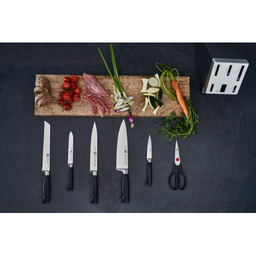 Zwilling - Zestaw 5 noży w bloku samoostrzącym Zwilling Four Star - Brązowy