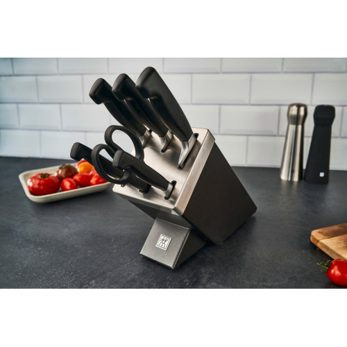 Zwilling - Zestaw 5 noży w bloku samoostrzącym Zwilling Four Star - Szary